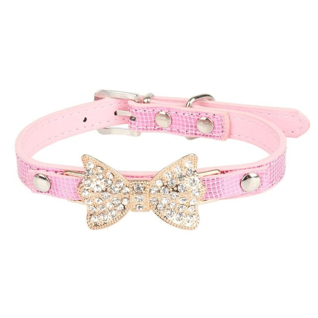 PipiFren Pink Small Cats Collars Breakaway Necklace Kitten Rhinestone For Leash Pet Dogs Collar Accessories collier chat kedi