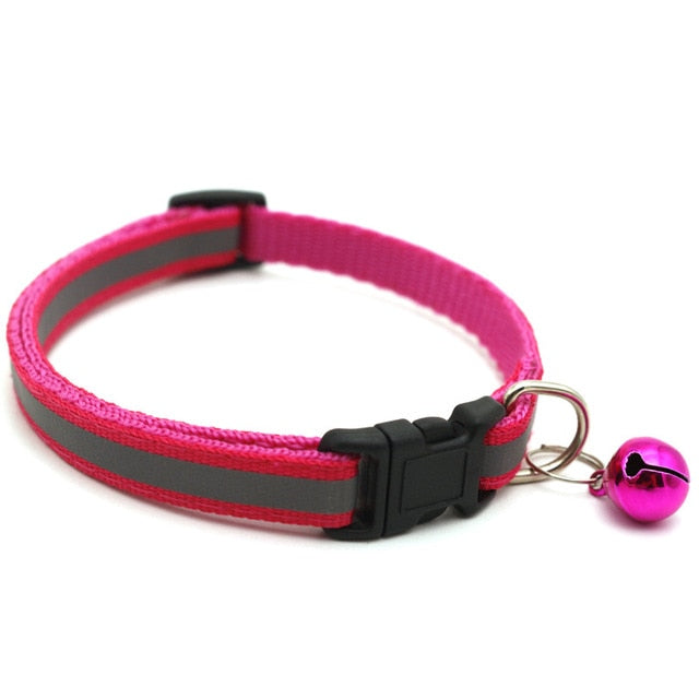 Reflective Charm and Bell Cat Collar Safety Elastic Adjustable with Soft Velvet Material 12 colors pet Product small dog collar