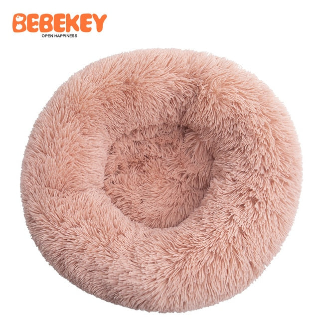 Pet Long Plush Dounts Dog house Cushion Bed Dog Beds for large dogs Cuddler Round Puppy Mat Sofa Kennel Dog accessories DGWA01