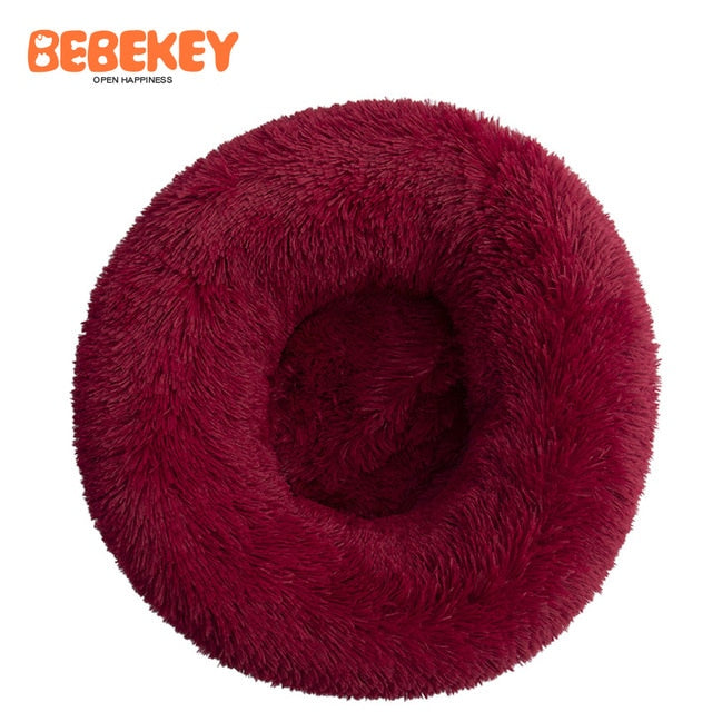 Pet Long Plush Dounts Dog house Cushion Bed Dog Beds for large dogs Cuddler Round Puppy Mat Sofa Kennel Dog accessories DGWA01